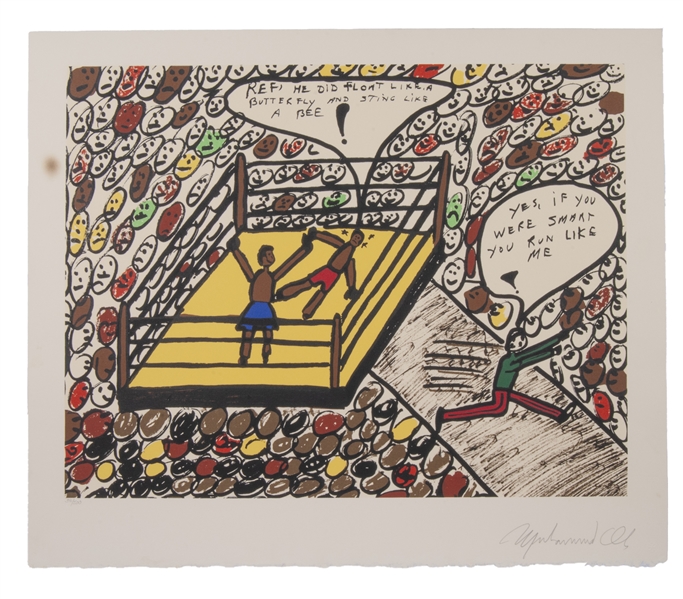 1979 MUHAMMAD ALI LIMITED EDITION (341/500) ARTWORK - STING LIKE A BEE - BECKETT