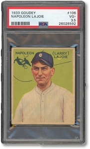 1933 GOUDEY #106 NAPOLEON LAJOIE - PSA VG+ 3.5