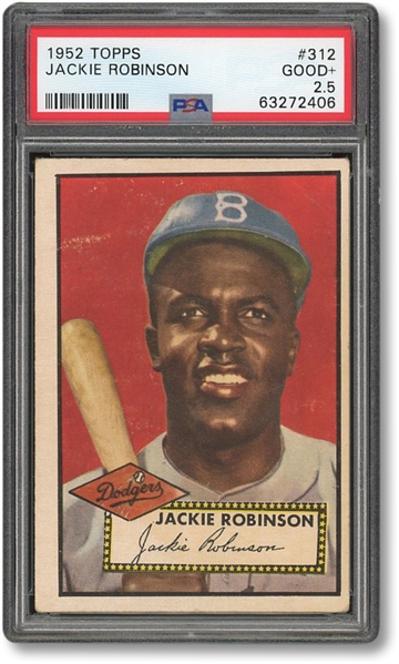 1952 TOPPS #312 JACKIE ROBINSON - PSA GOOD+ 2.5