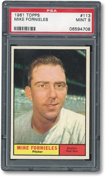 1961 TOPPS #113 MIKE FORNIELES - PSA MINT 9 - POP OF 3 WITH NONE GRADED HIGHER