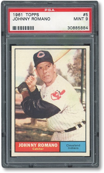1961 TOPPS #5 JOHNNY ROMANO - PSA MINT 9 - ONLY ONE GRADED HIGHER