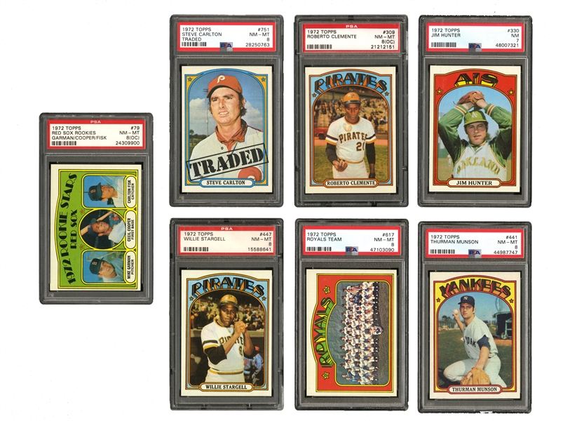 1972 TOPPS BASEBALL COMPLETE SET (787) INLCUDING 7 PSA GRADED EXAMPLES