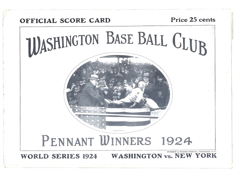 1924 WASHINGTON SENATORS VS. NEW YORK GIANTS WORLD SERIES PROGRAM