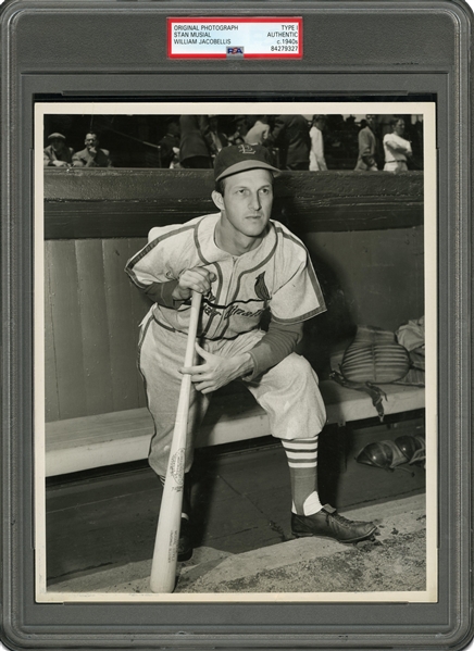 C. 1940S STAN MUSIAL ORIGINAL PHOTOGRAPH - PSA/DNA TYPE 1 - USED FOR 1952 RED MAN TOBACCO CARD