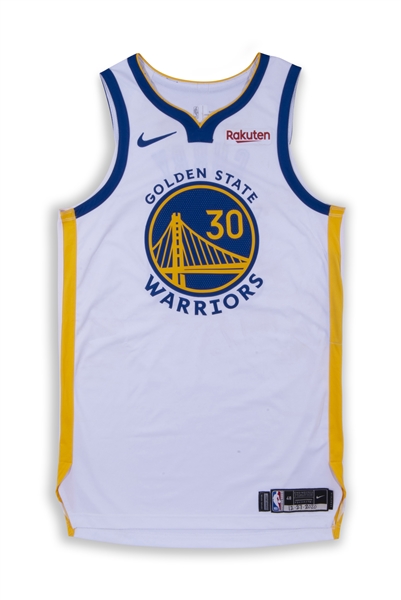 2020-21 STEPHEN CURRY GOLDEN STATE WARRIORS GAME WORN JERSEY - RESOLUTION PHOTO-MATCHED TO TWO GAMES COMBINING FOR 68 POINTS! - RESOLUTION PHOTOMATCH LOA AND SPORTS INVESTORS PHOTOMATCH LOA