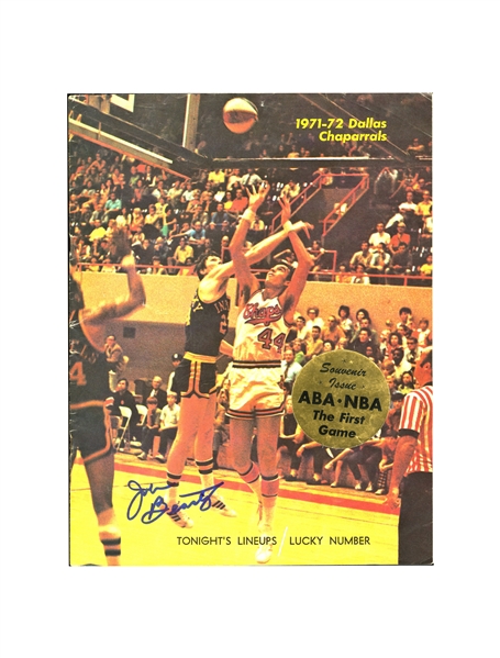 OFFICIAL PROGRAM FROM THE 1ST ABA VS. NBA BASKETBALL GAME - BUCKS VS. CHAPS - AUTOGRAPHED BY JOHN BEASLEY (PICTURED ON COVER) - JOHN BEASLEY COLLECTION - BEASLEY LOA