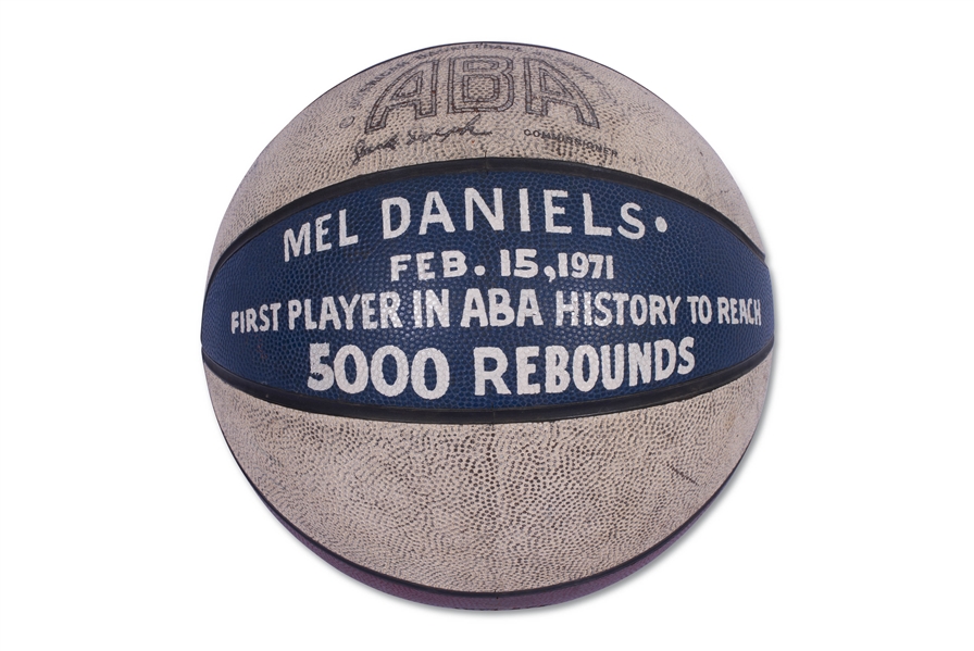 2/15/1971 MEL DANIELS RECORD-BREAKING 5000 REBOUND ABA (JACK DOLPH) OFFICIAL BASKETBALL