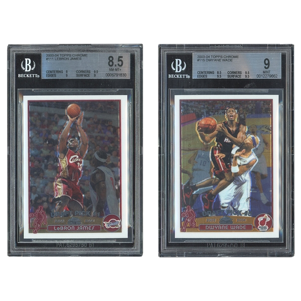 2003 TOPPS CHROME BASKETBALL COMPLETE SET INCL. #111 LEBRON JAMES BGS NM-MT+ 8.5 & #115 DWYANE WADE BGS MINT 9