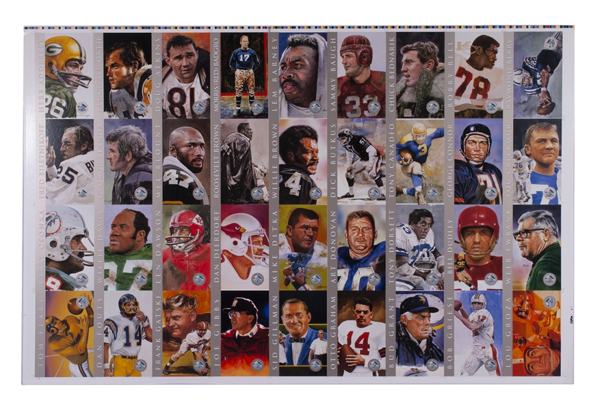 1998 RON MIX HALL OF FAME SIGNATURE SERIES COMPLETE SET OF (121) CARDS ON FOUR UNCUT SHEETS
