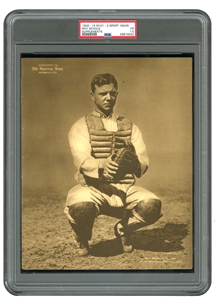 SCARCE 1909-13 SPORTING NEWS SUPPLEMENTS M101-2 RAY SCHALK - CHICAGO WHITE SOX - PSA FR 1.5 - THE ONLY ONE GRADED!
