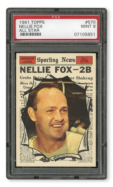 1961 TOPPS #570 NELLIE FOX ALL STAR - PSA MINT 9 
