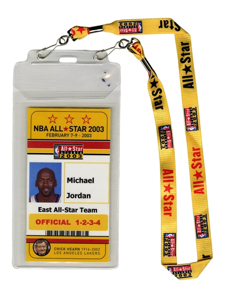 MICHAEL JORDANS 2003 NBA ALL-STAR WEEKEND CREDENTIAL - MJS FINAL ALL-STAR GAME!