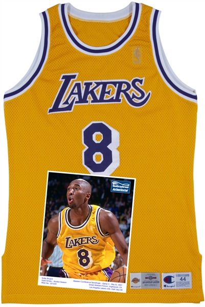 NEWLY UNCOVERED 1996-97 KOBE BRYANT L.A. LAKERS GAME WORN ROOKIE HOME JERSEY PHOTOMATCHED TO 5 GAMES - ONLY KNOWN KOBE ROOKIE JERSEY MATCHED TO PLAYOFFS! - MEIGRAY, RESOLUTION & SPORTS INVESTORS LOAS