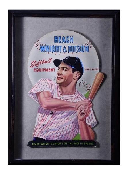 SCARCE CIRCA 1940 LOU GEHRIG REACH WRIGHT & DITSON STAND UP ADVERTISING DISPLAY