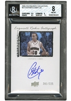 2009 UPPER DECK EXQUISITE COLLECTION AUTOGRAPH #72 STEPHEN CURRY ROOKIE (201/225) - BGS NM-MT 8 / BECKETT 10 AUTO.