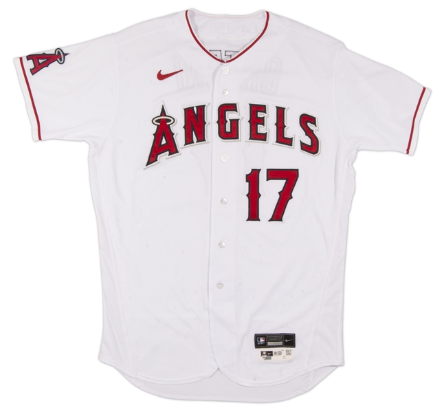 2021 SHOHEI OHTANI GAME WORN, SIGNED & INSCRIBED JERSEY FROM HIS 45TH HOME RUN GAME! - MLB AUTH., FANATICS AUTH., BECKETT LOA