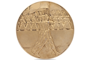 1936 German Athletics National Championships (Berlin) First Place Winners Medal (Gold-Plated 99% Silver) for Long Jump Awarded to Luz Long - Set the European Record!