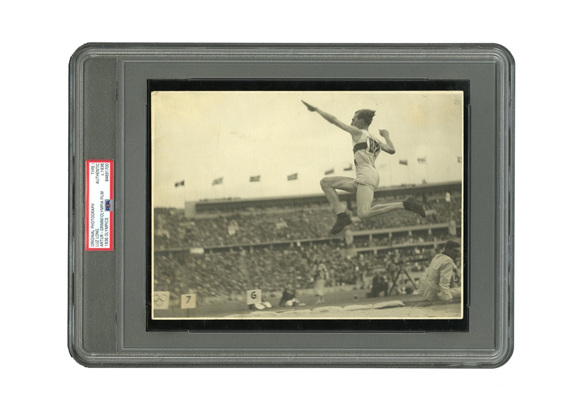 August 4, 1936 Luz Long Berlin Olympics Mens Long Jump Original Action Photograph by Arthur Grimm - PSA/DNA Type I (Luz Long Collection)