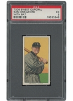 1909-11 T206 Sweet Caporal 350/25 Sam Crawford (With Bat) - PSA EX 5 (Pop 1, None Higher!)
