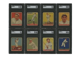 1933 Goudey Partial Set (168/240) with 14 SGC Graded Hall of Famers plus 33 Raw Duplicates