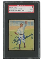 1933 Goudey #216 Vernon "Lefty" Gomez with Immaculate Autograph! - SGC Dual Authentic