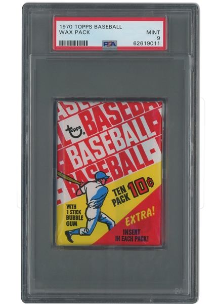 1970 Topps Baseball Unopened Wax Pack - PSA MINT 9