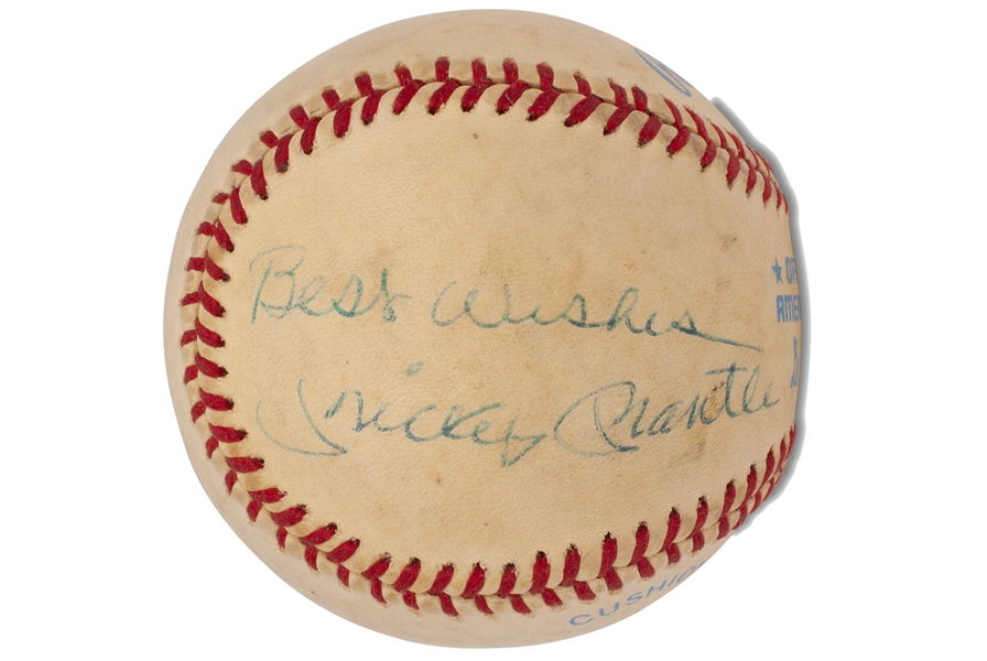 C. 1977-84 Mickey Mantle Single Signed OAL (MacPhail) Baseball Inscribed "Best Wishes" - PSA/DNA & Beckett LOAs