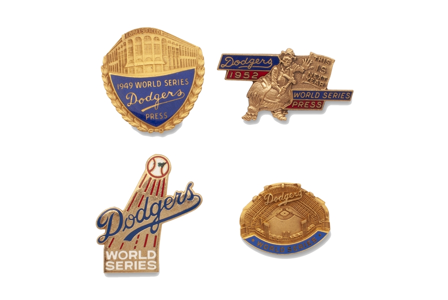 Group of (4) Los Angeles Dodgers World Series Press Pins