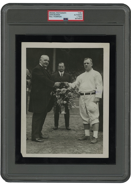 C. 1920s John McGraw Award Acceptance Original Photograph By Paul Thompson - PSA/DNA Type I