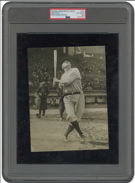 1924 Babe Ruth Opening Day Original Photograph - PSA/DNA Type 1