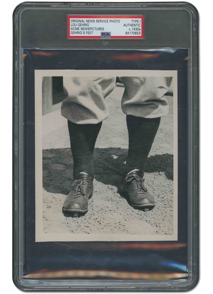 1936 Lou Gehrigs Feet Acme Newspictures Original Photograph - PSA/DNA Type I