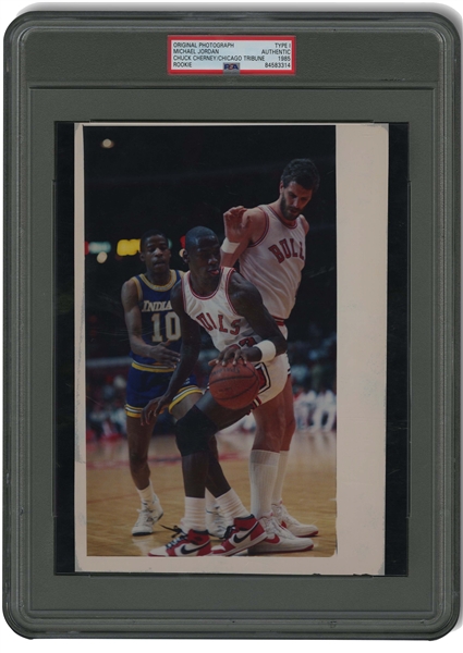 Pristine 1985 Michael Jordan Rookie Original Photograph by Chuck Cherney of Chicago Tribune - PSA/DNA Type I