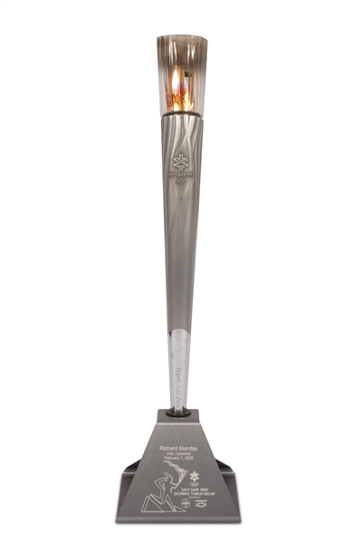 2002 Salt Lake City Winter Olympic Games Torch with Display Stand