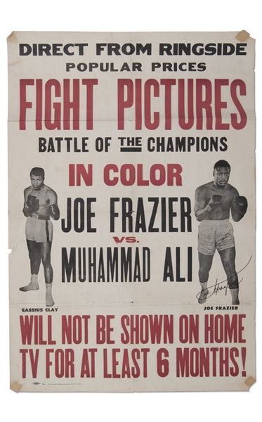 1973 Muhammad Ali vs. Joe Frazier Autographed Fight Poster - Beckett