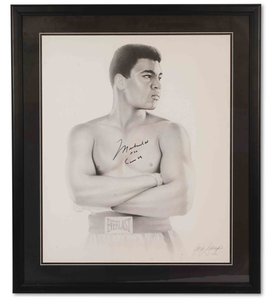 Muhammad Ali Signed & Inscribed Artwork by Gary Saderup - PSA/DNA LOA