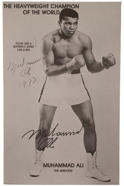 Muhammad Ali Autographed Heavyweight Championship Poster - JSA LOA