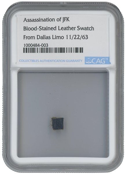 Nov. 22, 1963 Blood-Stained Leather Swatch from Limo in which President John F. Kennedy Was Assassinated - CAG AUTHENTIC