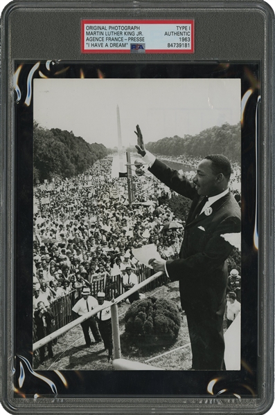 Impressive 1963 Martin Luther King Jr. "I Have A Dream" Speech Agence France - Presse Original Photograph - PSA/DNA Type I