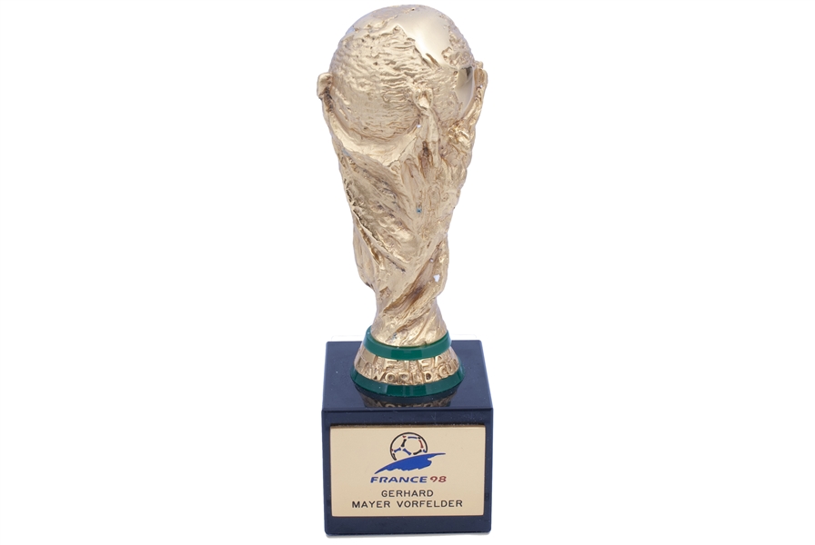 1998 FIFA World Cup Championship Bertoni Trophy Presented to Gerhard Mayer-Vorfelder (Former UEFA Executive & President of German Football Association)