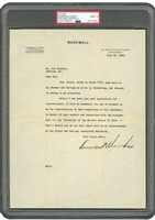 Monumental July 16, 1923 Commissioner Kenesaw Mountain Landis Autographed Letter Sent to Shoeless Joe Jackson Regarding MLB Reinstatement - PSA/DNA Mint 9 Auto