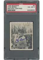 1948 Bowman #6 Yogi Berra Autographed Rookie - PSA VG-EX 4, PSA/DNA Auth.
