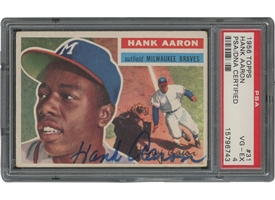 1956 Topps #31 Hank Aaron Autographed – PSA VG-EX 4, PSA/DNA Auth.