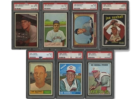 Group of (7) Joe Nuxhall Cards - Incl. (3) PSA Mint 9