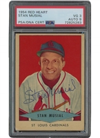 1954 Red Heart Stan Musial Autographed – PSA VG 3, PSA/DNA 9 Auto.