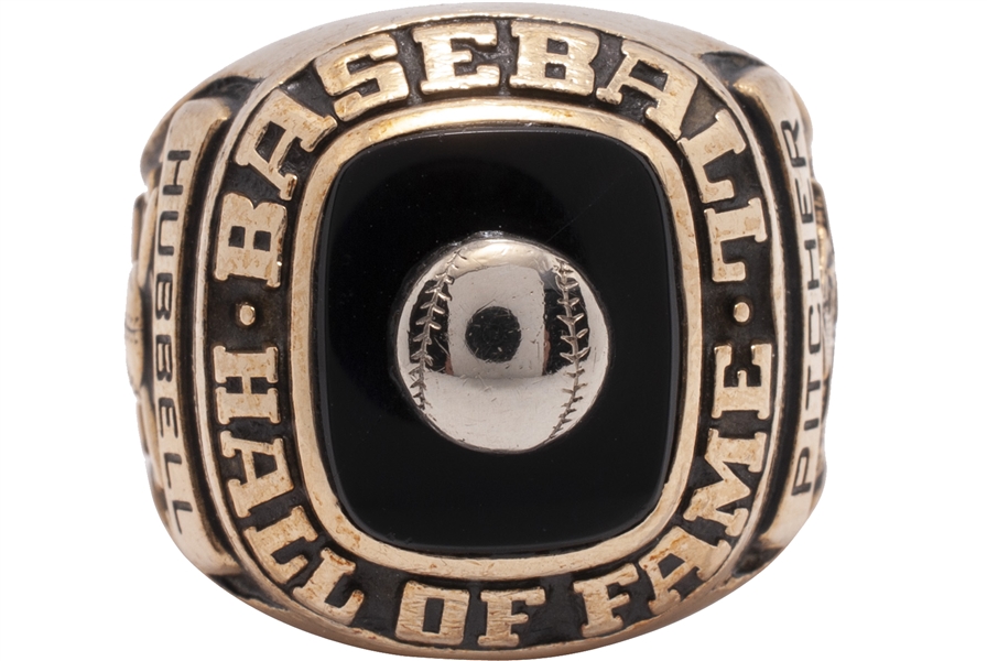 1947 Carl Hubbell National Baseball Hall of Fame Induction 10K Gold Ring - Hubbell Family LOA