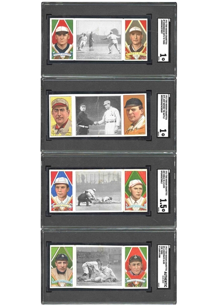 Hobby-Fresh 1912 T202 Hassan Triple Folders Near Set (103/132) with 31 SGC Graded incl. Multiple Cobb, Mathewson, Speaker & Tinker/Evers/Chance Variations