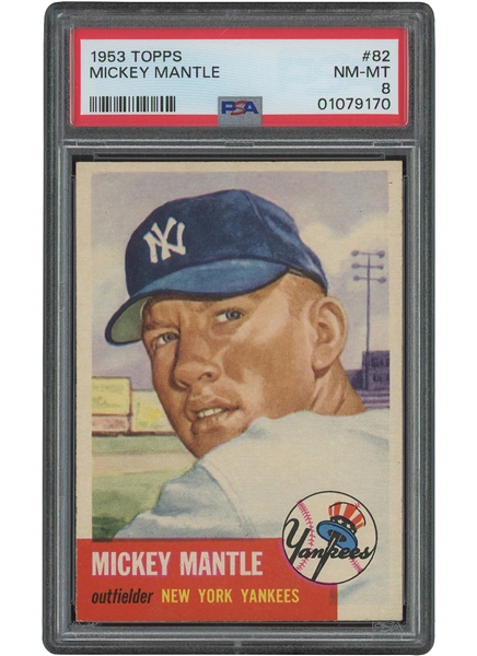 1953 Topps #82 Mickey Mantle – PSA NM-MT 8 (Only 16 Superior)