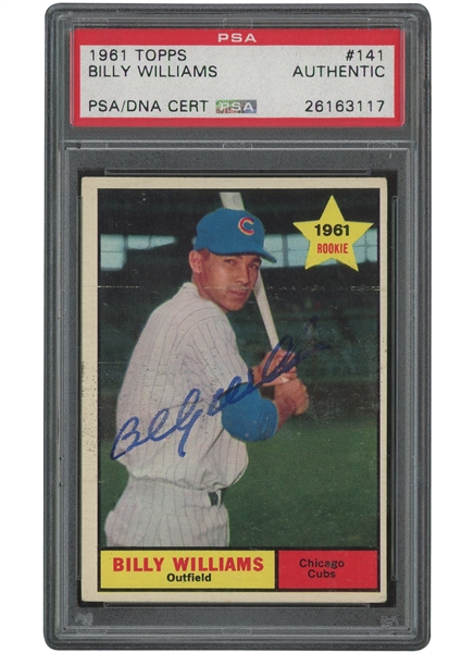 1961 Topps #141 Billy Williams Signed Rookie – PSA & PSA/DNA Authentic