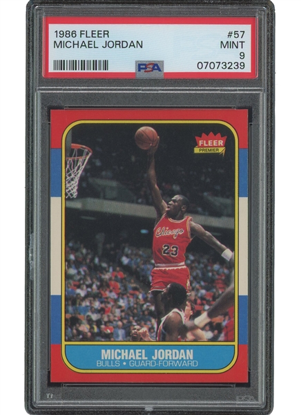 1986 Fleer #57 Michael Jordan Rookie – PSA MINT 9