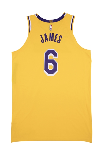 11/2/2022 LeBron James L.A. Lakers Game Worn & Photomatched Home Jersey (Gold Icon Edition) – Double-Double in Win vs. Pelicans!-- Meigray LOA